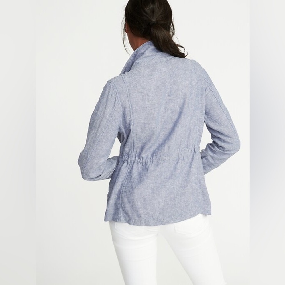 Old Navy Women’s Chambray Linen-blend Field Jacket - Picture 5 of 14